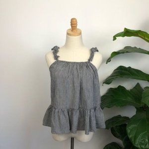 Madewell?Ruffle-Strap?Cami Top in Gingham 2